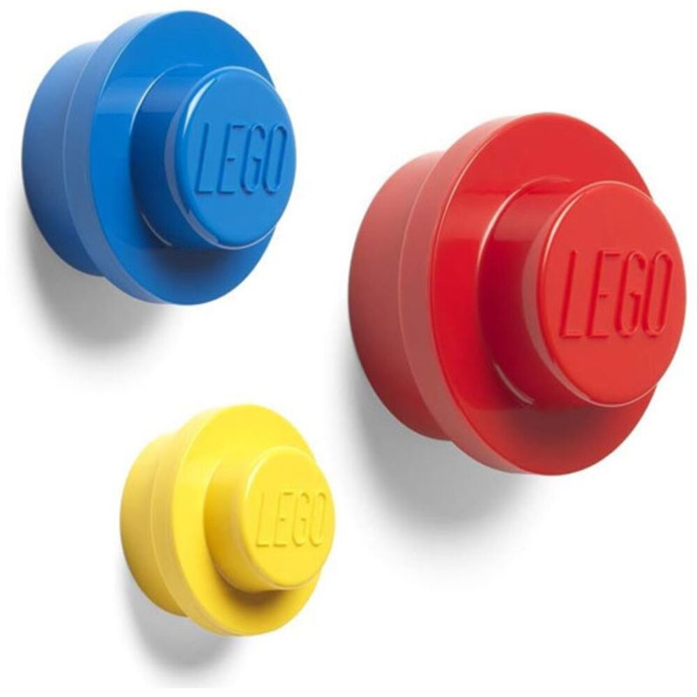 LEGO Wall Hangers 3-Piece Multipack, Yellow, Blue & Red COLLECTIBLES
